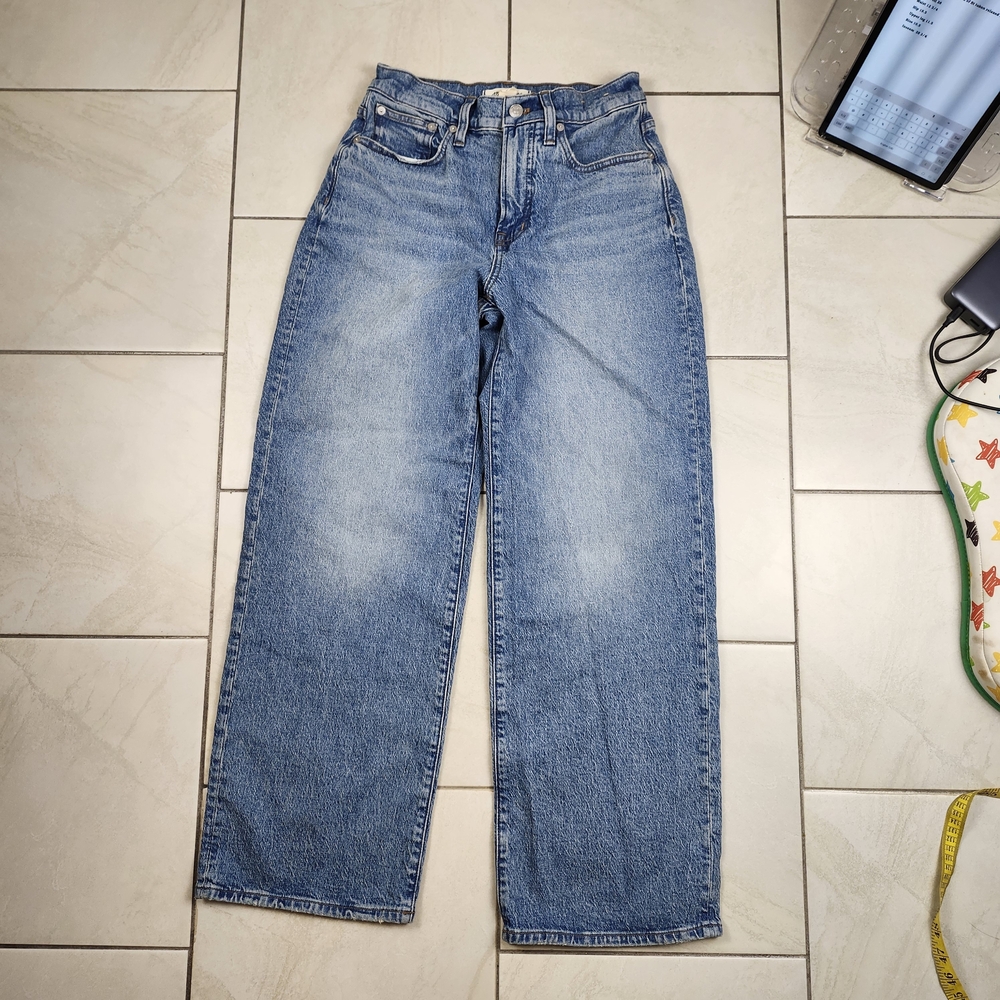 Madewell women's the perfect vintage wide leg jeans Light Indigo Blue NR475 26 - Picture 4 of 17